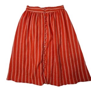 Single Thread striped cotton gauze skirt with a button-front